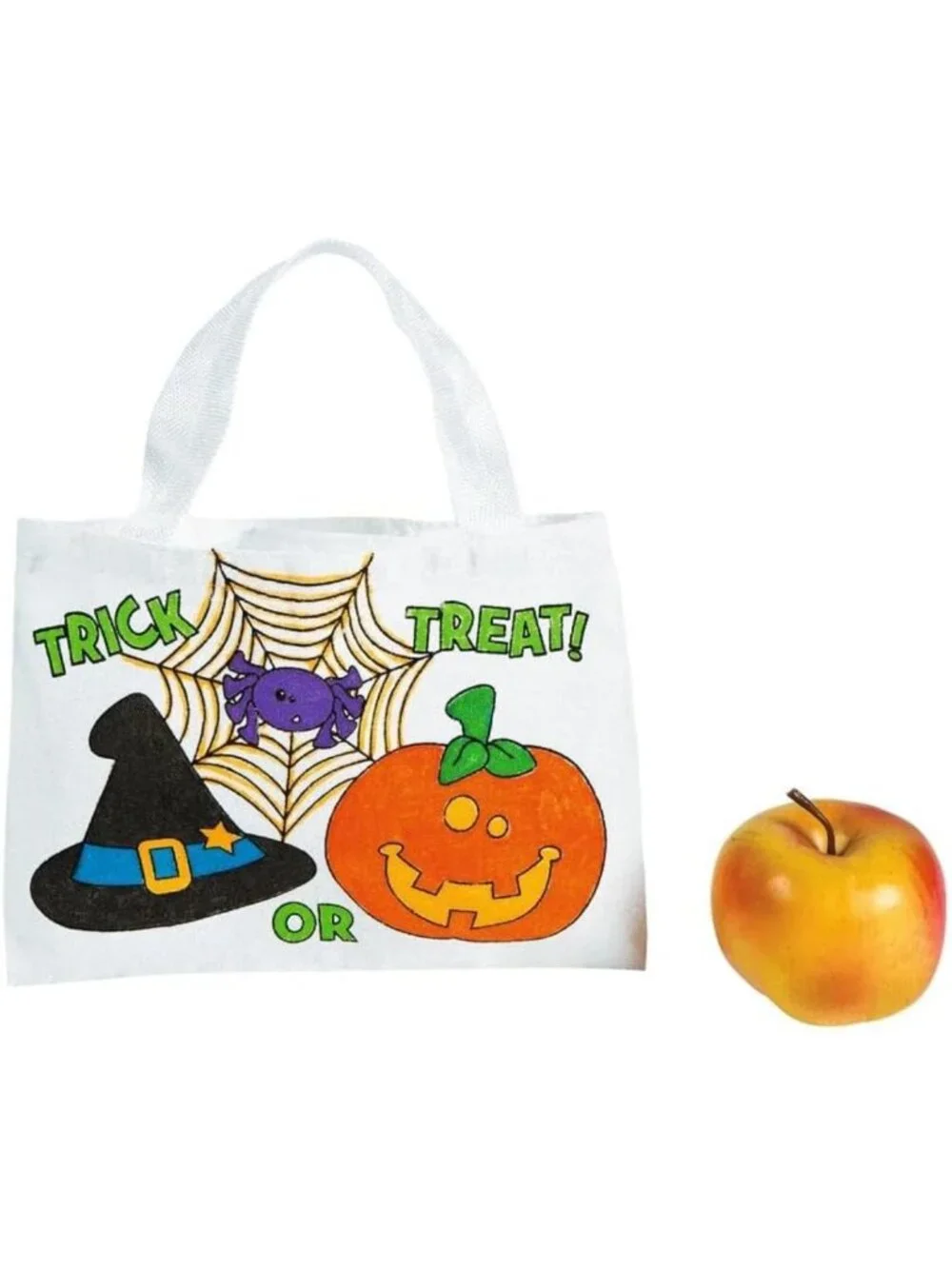 DIY Halloween Tote Bags - 50pc Color Your Own Canvas Craft Kits for Kids